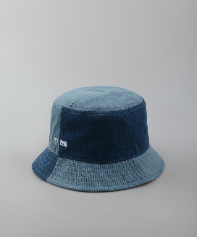 撞色牛仔風(fēng)盆帽